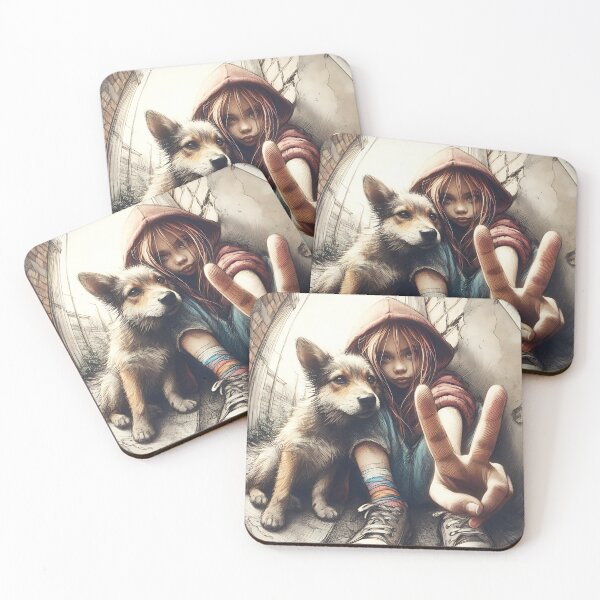 Item preview, Girl and her Dog designed and sold by GalleryBrisArt.