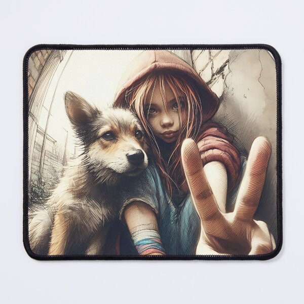 Item preview, Girl and her Dog designed and sold by GalleryBrisArt.