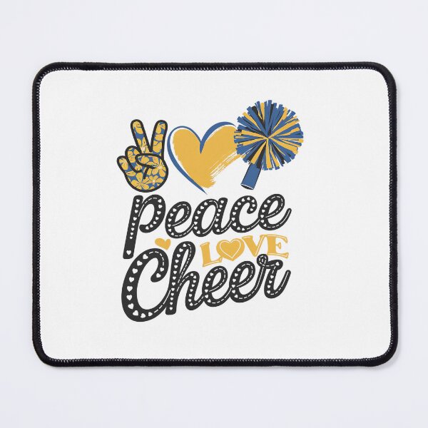 Item preview, Peace Love Cheerleading Blue Yellow designed and sold by Rrettgison.