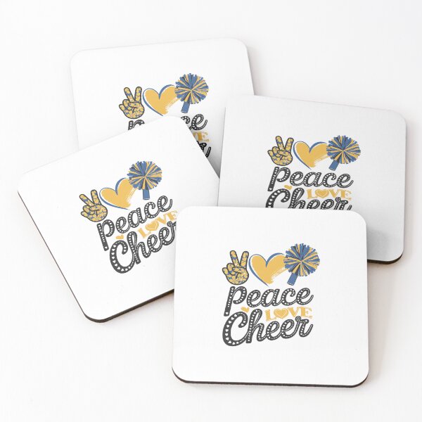 Item preview, Peace Love Cheerleading Blue Yellow designed and sold by Rrettgison.