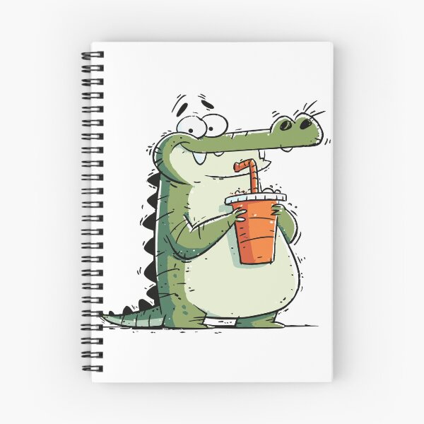 Item preview, Cute Baby Crocodile Holding a Sippy Cup Cartoon Drawing designed and sold by LD ART.