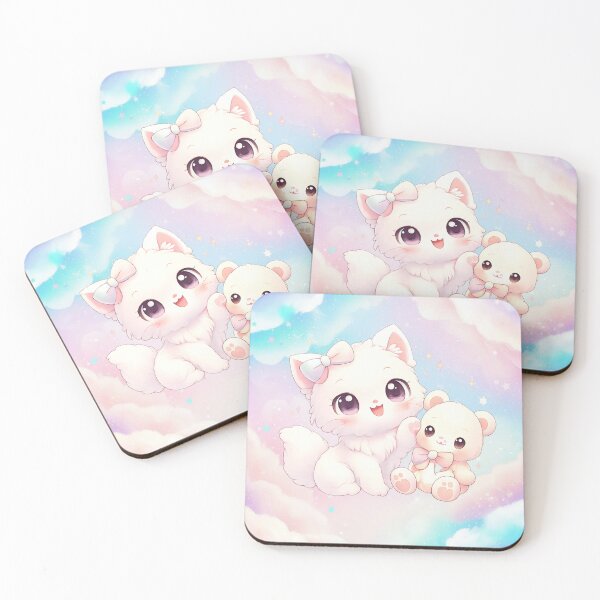 Item preview, Cute Kawaii Kitten and Teddy Bear designed and sold by anandsiva2703.