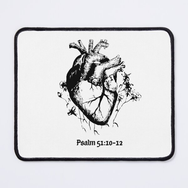 Item preview, Create in Me a Clean Heart – Anatomical Heart Psalm 51:10-12 Christian Art designed and sold by Holy Ink Studio.