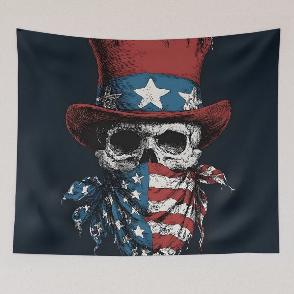 Item preview, Tattoo art patriotic skull with tattered hat designed and sold by dcrc.