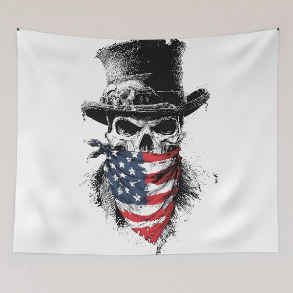 Item preview, Tattoo art patriotic skull with tattered hat designed and sold by dcrc.