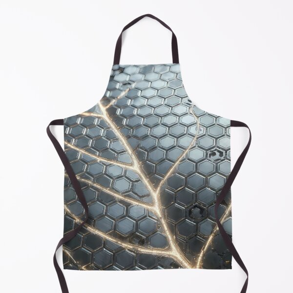 Item preview, Futuristic Silver Gray Hex Grid on Leaf Motif – Clean Tech Texture (image size 7840x11680) designed and sold by Digital-Davinci.
