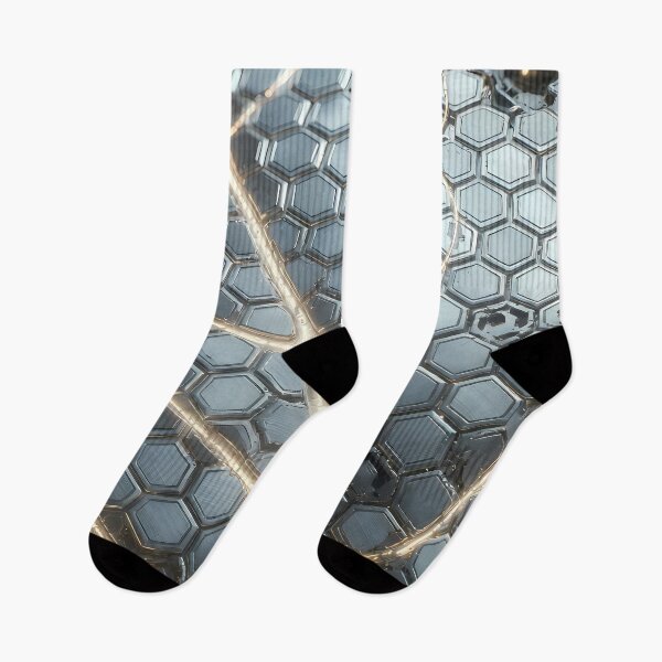 Item preview, Futuristic Silver Gray Hex Grid on Leaf Motif – Clean Tech Texture (image size 7840x11680) designed and sold by Digital-Davinci.