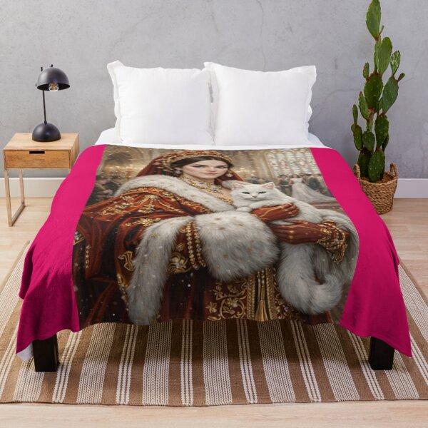 Item preview, Renaissance Noblewoman with White Cat in Cathedral designed and sold by Auroracat2025.