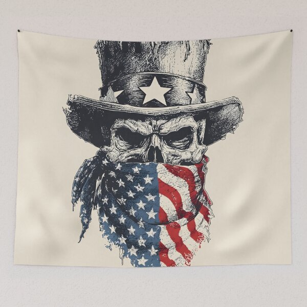 Item preview, Tattoo art patriotic skull with tattered hat designed and sold by dcrc.
