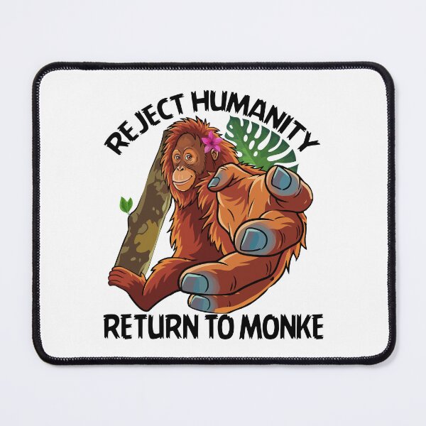 Item preview, Reject Humanity Return to Monke Orangutan Evolution Funny Chimp Meme designed and sold by alltheprints.