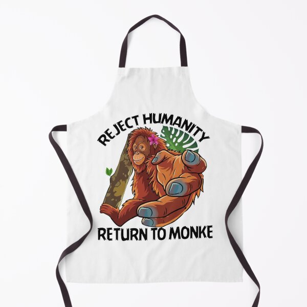 Item preview, Reject Humanity Return to Monke Orangutan Evolution Funny Chimp Meme designed and sold by alltheprints.