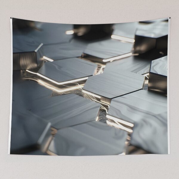 Item preview, Futuristic Silver Gray Hex Grid Blocks – Clean Tech Texture (image size 7840x11680) designed and sold by Digital-Davinci.