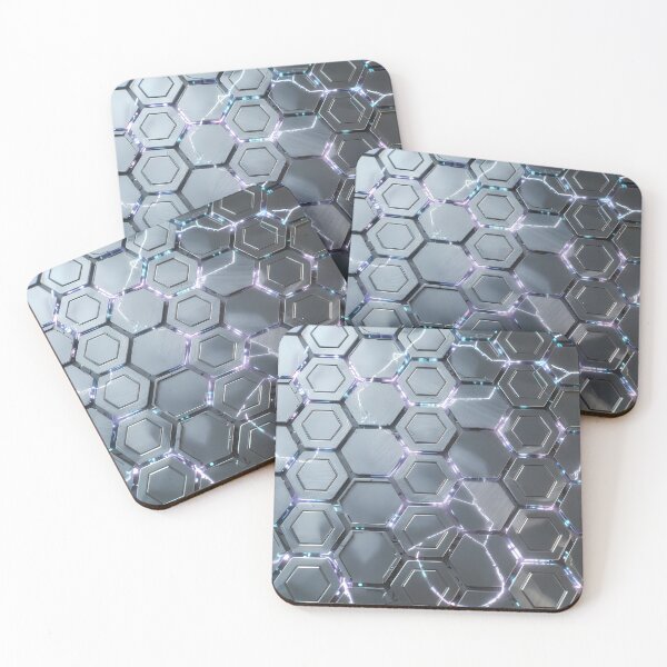 Item preview, Futuristic Silver Gray Hex Grid Blocks – Clean Tech Texture (image size 7840x11680) designed and sold by Digital-Davinci.