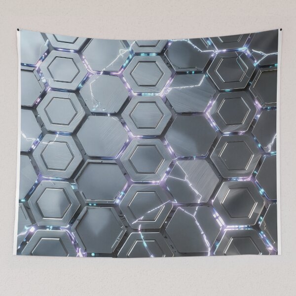 Item preview, Futuristic Silver Gray Hex Grid Blocks – Clean Tech Texture (image size 7840x11680) designed and sold by Digital-Davinci.