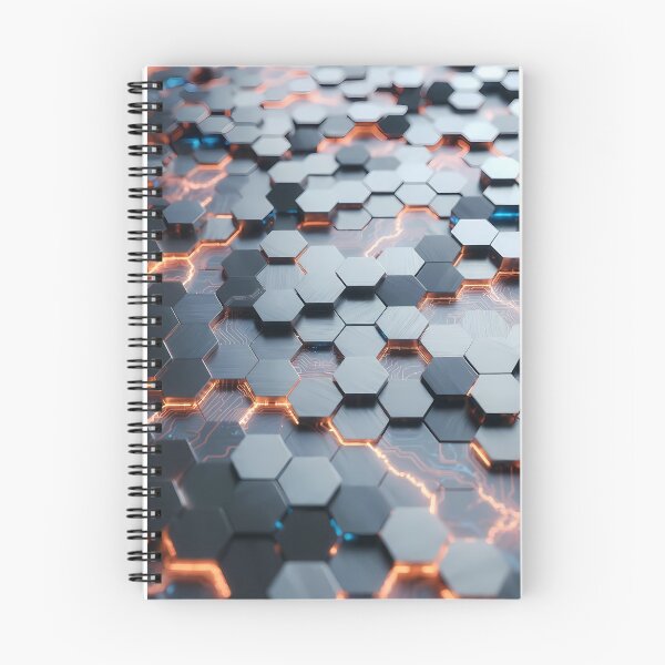 Item preview, Futuristic Silver Gray Hex Grid Blocks – Clean Tech Texture (image size 7840x11680) designed and sold by Digital-Davinci.