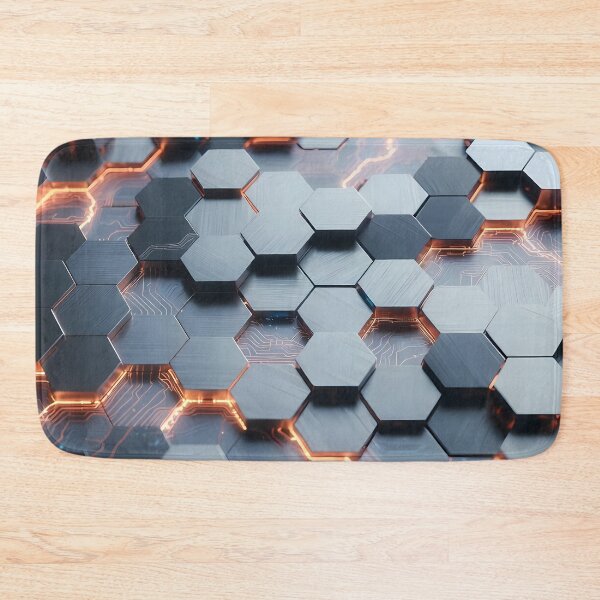 Item preview, Futuristic Silver Gray Hex Grid Blocks – Clean Tech Texture (image size 7840x11680) designed and sold by Digital-Davinci.