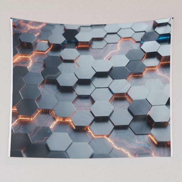 Item preview, Futuristic Silver Gray Hex Grid Blocks – Clean Tech Texture (image size 7840x11680) designed and sold by Digital-Davinci.