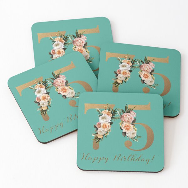 Item preview, Happy Birthday For 75 With Flowers designed and sold by hurmerinta.