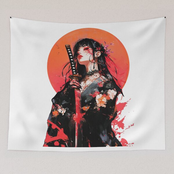 Item preview, Samurai Aesthetic Vaporwave Geisha  designed and sold by ShurikenStar.