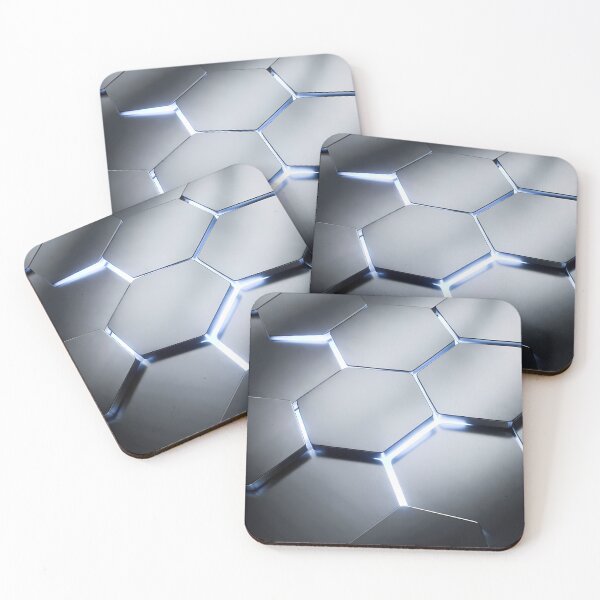 Item preview, Futuristic Silver Gray Hex Grid Blocks – Clean Tech Texture (image size 7840x11680) designed and sold by Digital-Davinci.