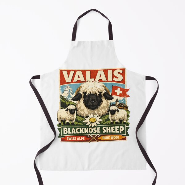 Item preview, Valais Blacknose Sheep Illustration designed and sold by PopPizzazz.