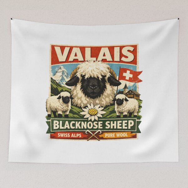 Item preview, Valais Blacknose Sheep Illustration designed and sold by PopPizzazz.