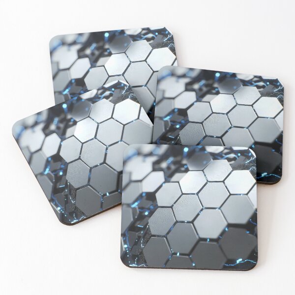 Item preview, Futuristic Silver Gray Hex Grid Blocks – Clean Tech Texture (image size 7840x11680) designed and sold by Digital-Davinci.