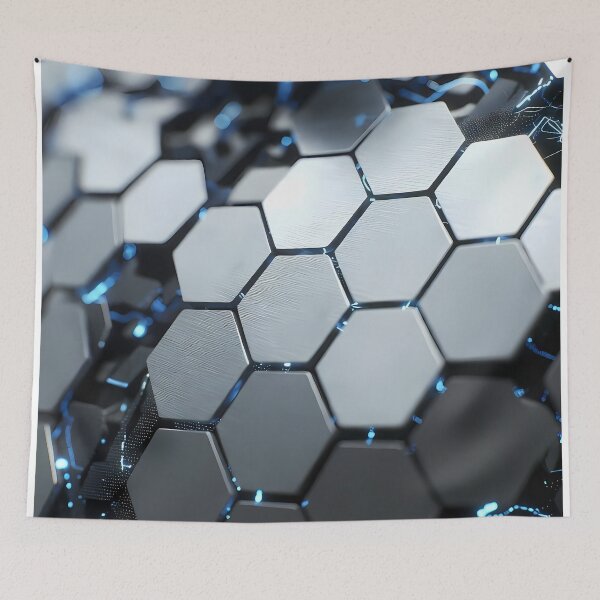 Item preview, Futuristic Silver Gray Hex Grid Blocks – Clean Tech Texture (image size 7840x11680) designed and sold by Digital-Davinci.