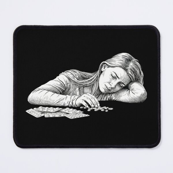 Item preview, Woman Staring at Pills designed and sold by Naux | Design & Illustration.