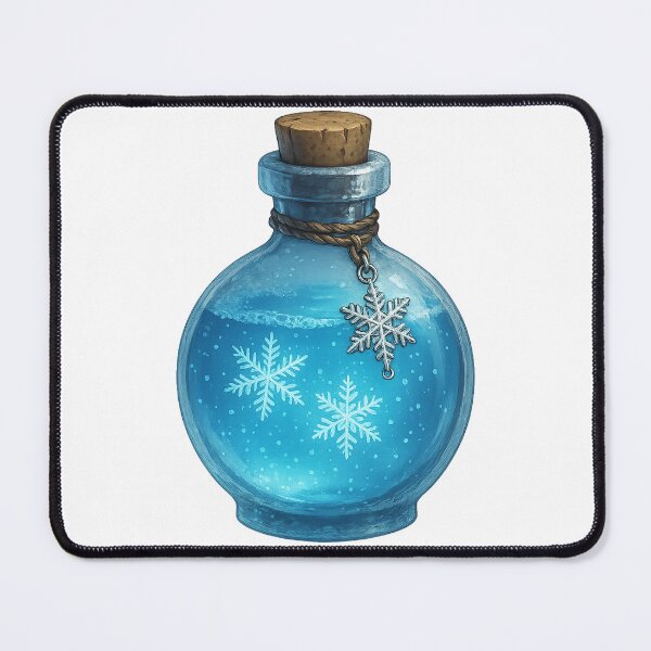 Artikelvorschau, Frosthauch-Elixier – Schneeflocken-Wintertrankflasche entworfen und verkauft von AlcheArtsStudio.