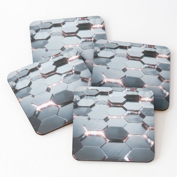 Item preview, Futuristic Silver Gray Hex Grid Blocks – Clean Tech Texture (image size 7840x11680) designed and sold by Digital-Davinci.