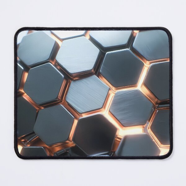 Item preview, Futuristic Silver Gray Hex Grid Blocks, Yellow Back Light – Clean Tech Texture (image size 7840x11680) designed and sold by Digital-Davinci.