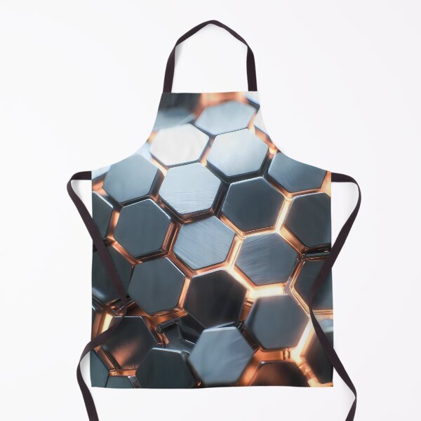 Item preview, Futuristic Silver Gray Hex Grid Blocks, Yellow Back Light – Clean Tech Texture (image size 7840x11680) designed and sold by Digital-Davinci.