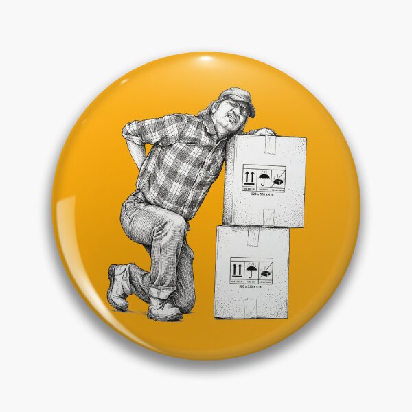 Item preview, Man Straining Back while Lifting Boxes designed and sold by Naux | Design & Illustration.