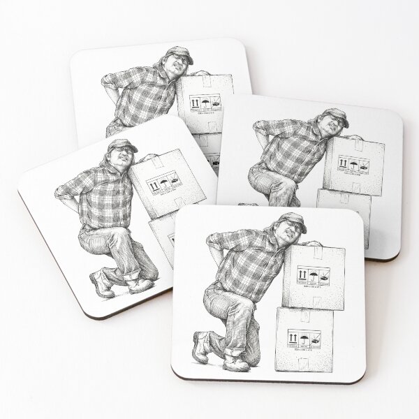 Item preview, Man Straining Back while Lifting Boxes designed and sold by Naux | Design & Illustration.