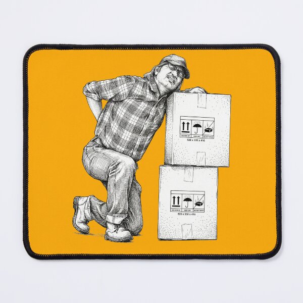 Item preview, Man Straining Back while Lifting Boxes designed and sold by Naux | Design & Illustration.