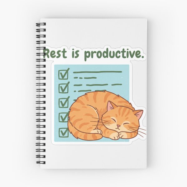 Item preview, Rest is Productive Sleeping Cat Art - Cute Motivational Quote Design for Stickers and Hats designed and sold by Zara’s shop.
