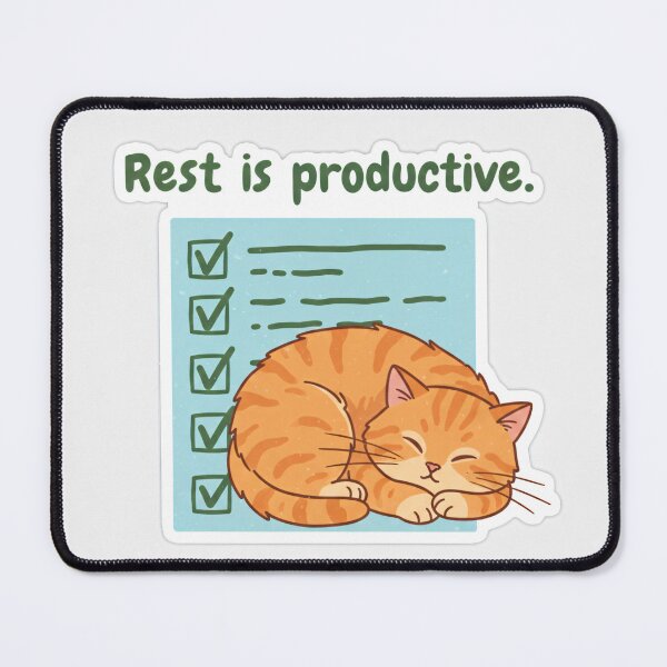 Item preview, Rest is Productive Sleeping Cat Art - Cute Motivational Quote Design for Stickers and Hats designed and sold by Zara’s shop.