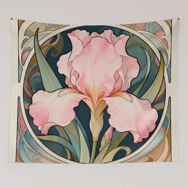 Item preview, Art Nouveau Iris Dreamy Floral Art designed and sold by Glimmersmith.