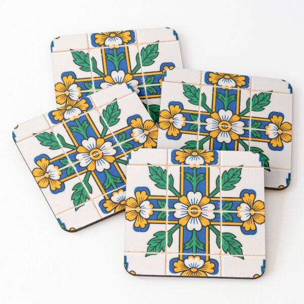 Item preview, Portuguese Azulejo Floral Tile Pattern designed and sold by vivaportugalstore.