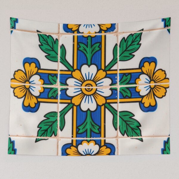 Item preview, Portuguese Azulejo Floral Tile Pattern designed and sold by vivaportugalstore.