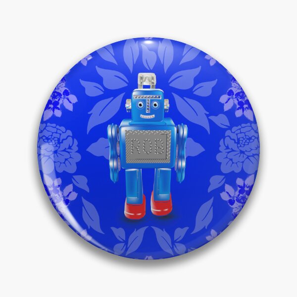 Item preview, AI unisex Rob the robot in blumen blue foliage  designed and sold by SueKnox.