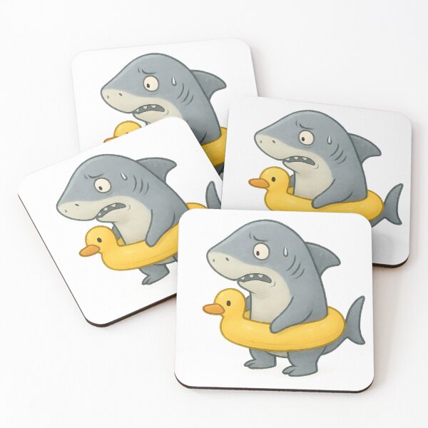 Item preview, Funny Scared Shark with Duck Floatie Sticker designed and sold by ChubbyGoong.