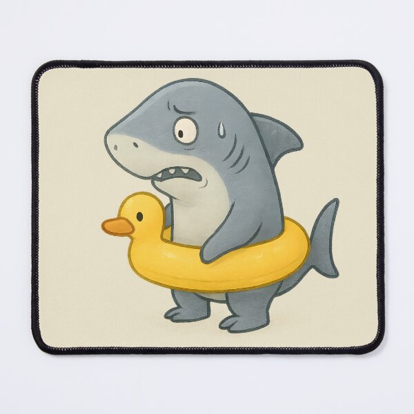 Item preview, Funny Scared Shark with Duck Floatie Sticker designed and sold by ChubbyGoong.