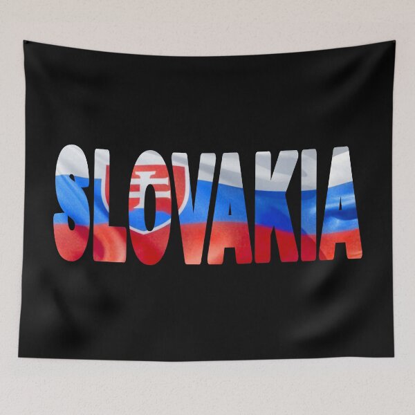 Item preview, SLOVAKIA - Flag Flying in Wind cut to Letters Souvenir Sticker Shirt designed and sold by Adam Gormley.