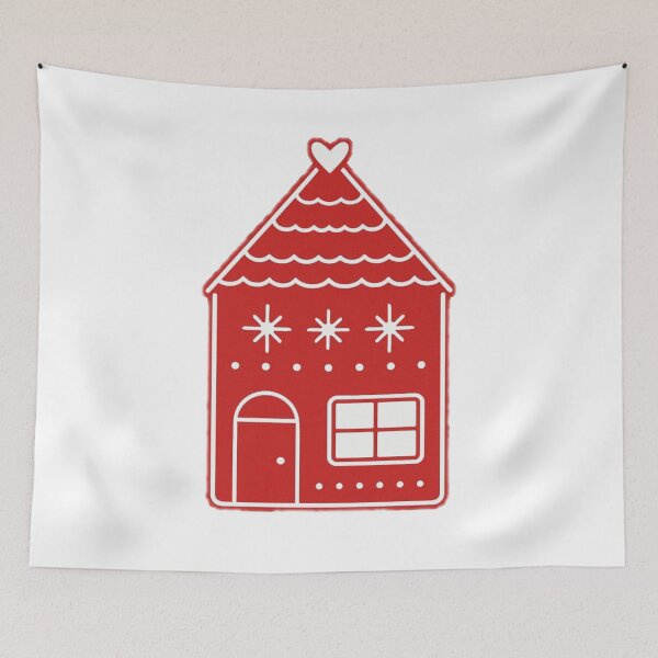 Item preview, Classic Red Gingerbread House – Cozy Christmas Design designed and sold by goold-fish.