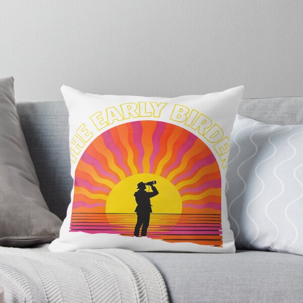 Item preview, The Early Birder Retro Sunrise Birdwatching Pun T-Shirt designed and sold by NatureNookTees.