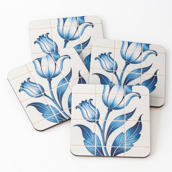 Item preview, Blue Portuguese Azulejo Floral Tiles   designed and sold by vivaportugalstore.