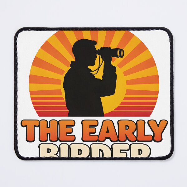 Item preview, The Early Birder Funny Retro Birdwatcher Graphic Tee designed and sold by NatureNookTees.