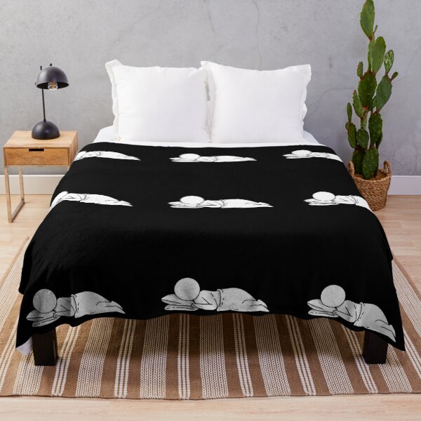 Item preview, Quiet Rest – Minimal Monochrome Illustration of Deep Comfort designed and sold by PixelVibe782.